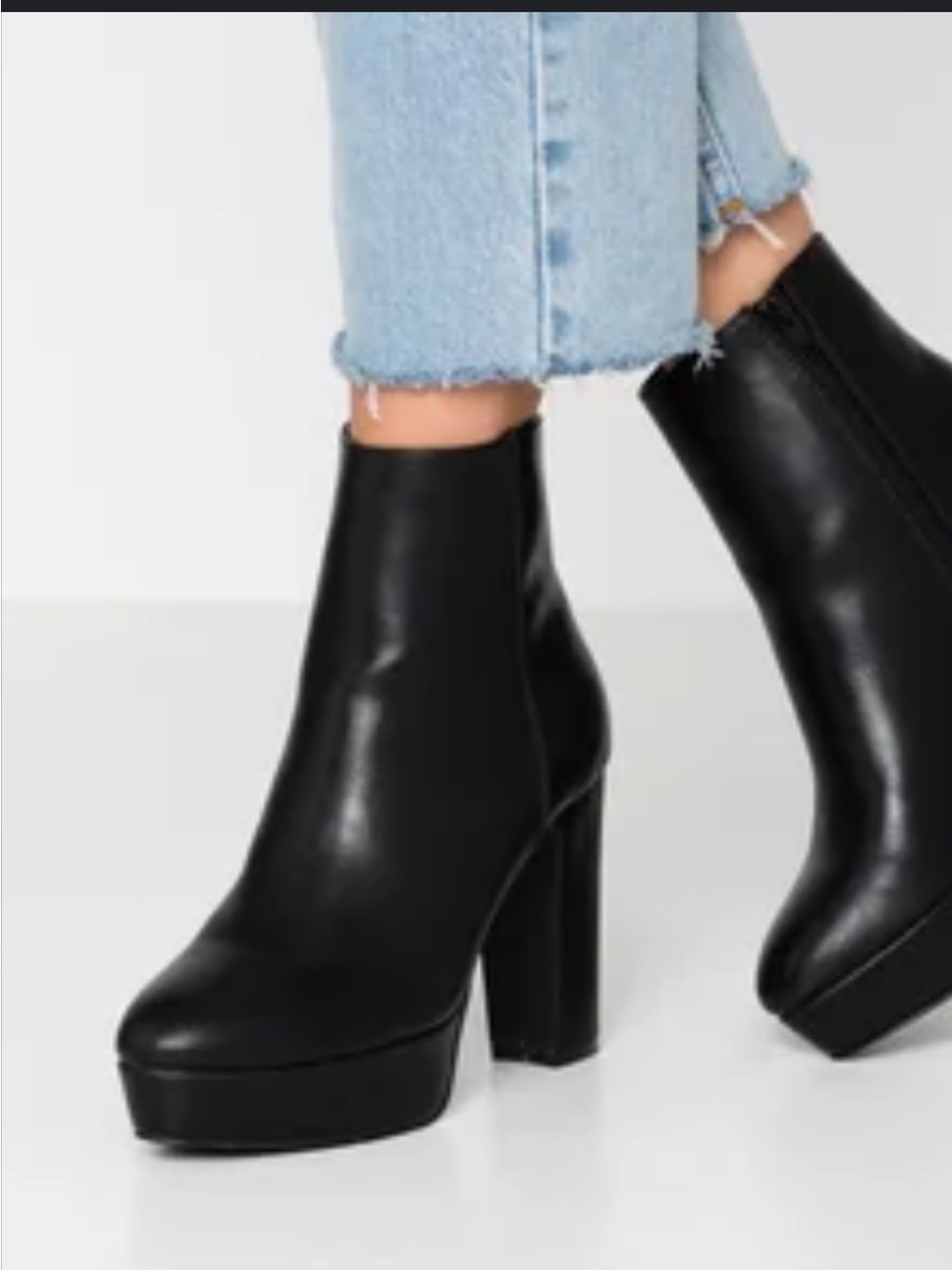 Michael Kors Black Platform Block Heel Ankle Boots